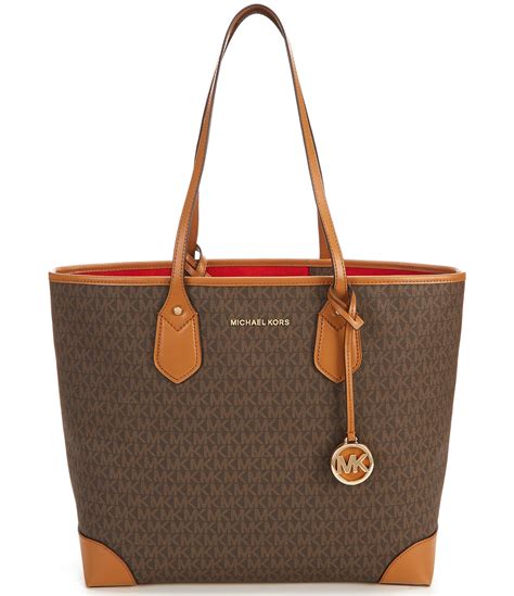 michael kors signature eva large tote bag - brown/soft pink|MICHAEL Michael Kors Eva Large Tote .